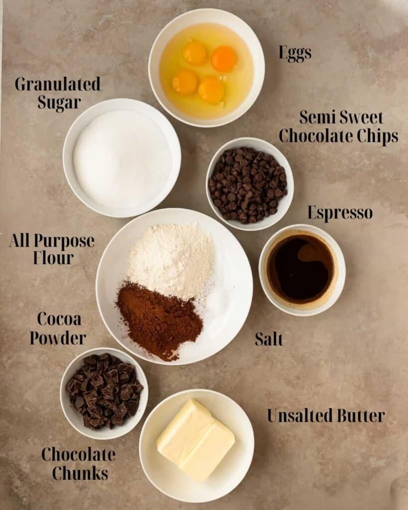 Infusing brownies with the correct amount of espresso: The ingredients