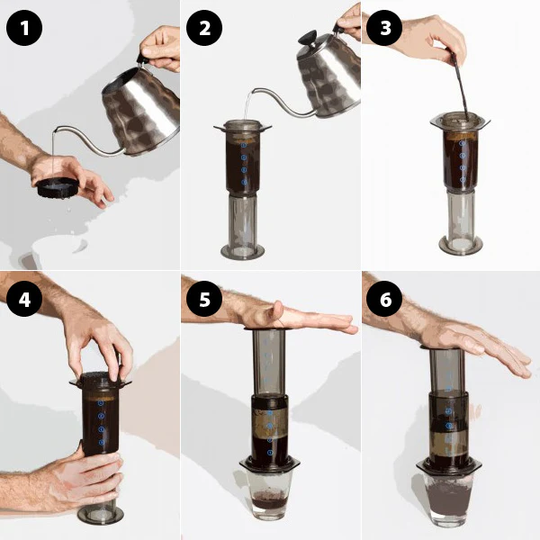 Alternative methods to make espresso without a machine: Using an AeroPress