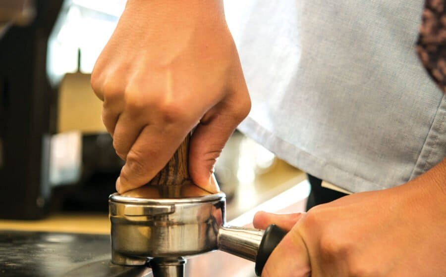 Steps to Make Espresso Coffee at Home: Tamping 