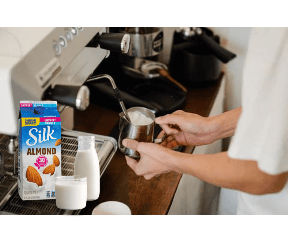 Frothing almond milk using an espresso machine