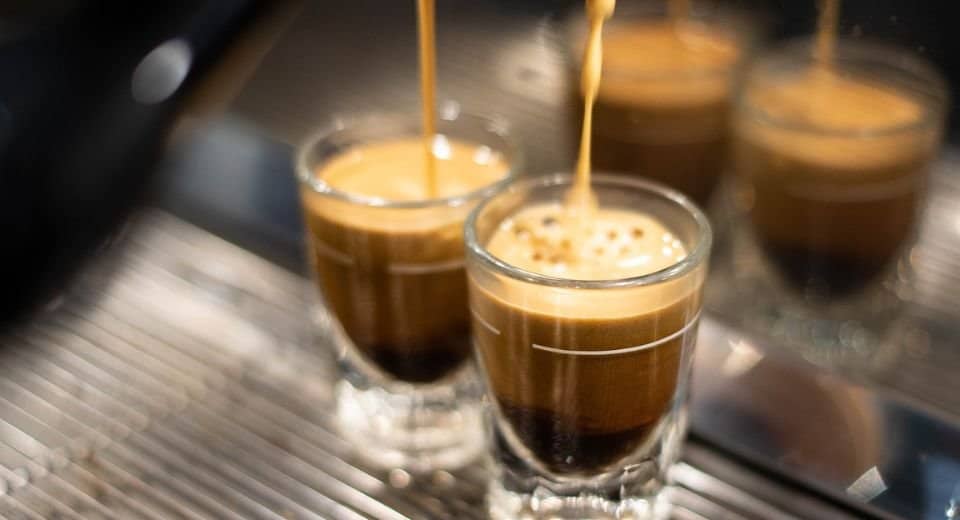 Precise caffeine content in three espresso shots
