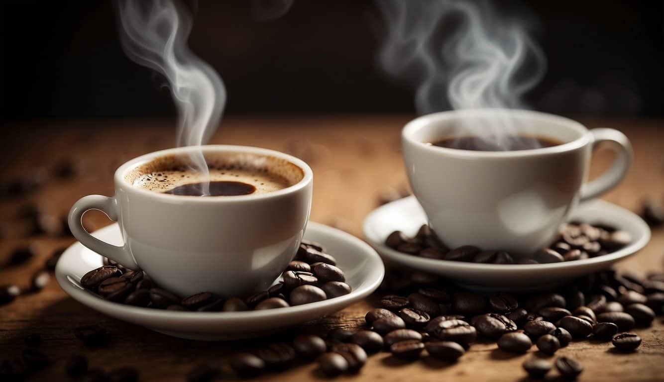 Comparing Americano and espresso coffee