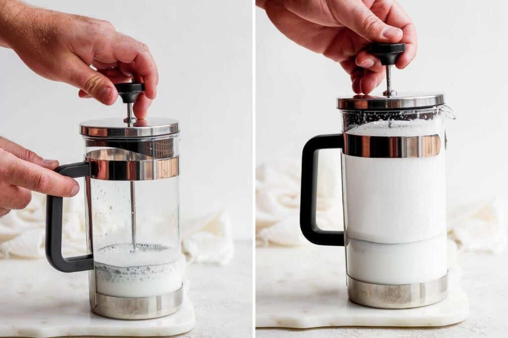 4. French Press Frothing