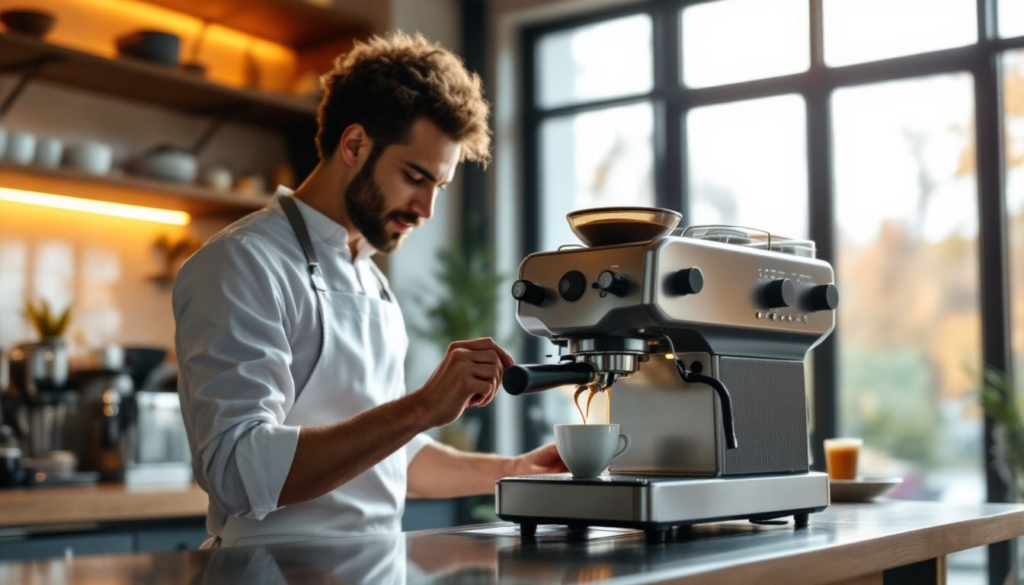 An advanced home barista applying techniques to improve espresso extraction.