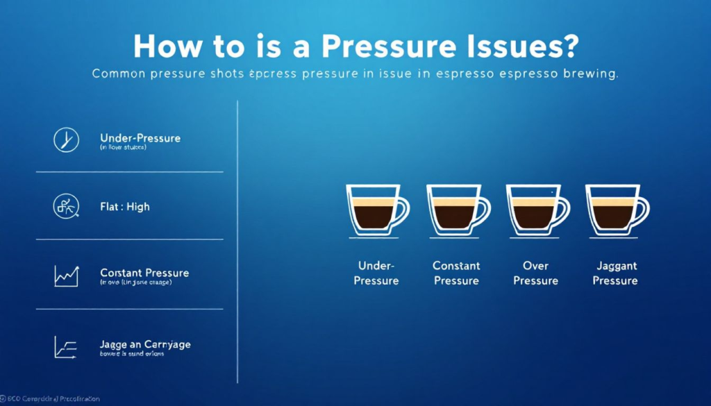 Common espresso pressure issues illustrated with espresso shots.