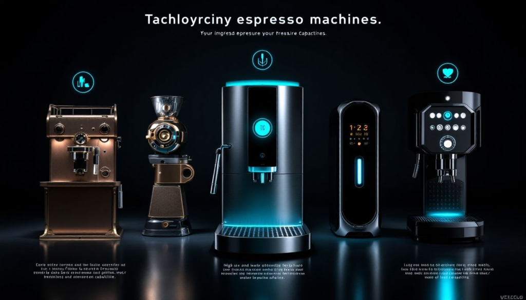 Different types of espresso machines showcasing their pressure capabilities.