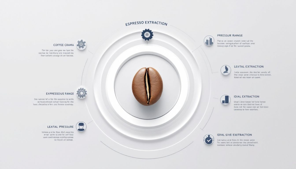 A diagram illustrating ideal bar pressure for espresso extraction.