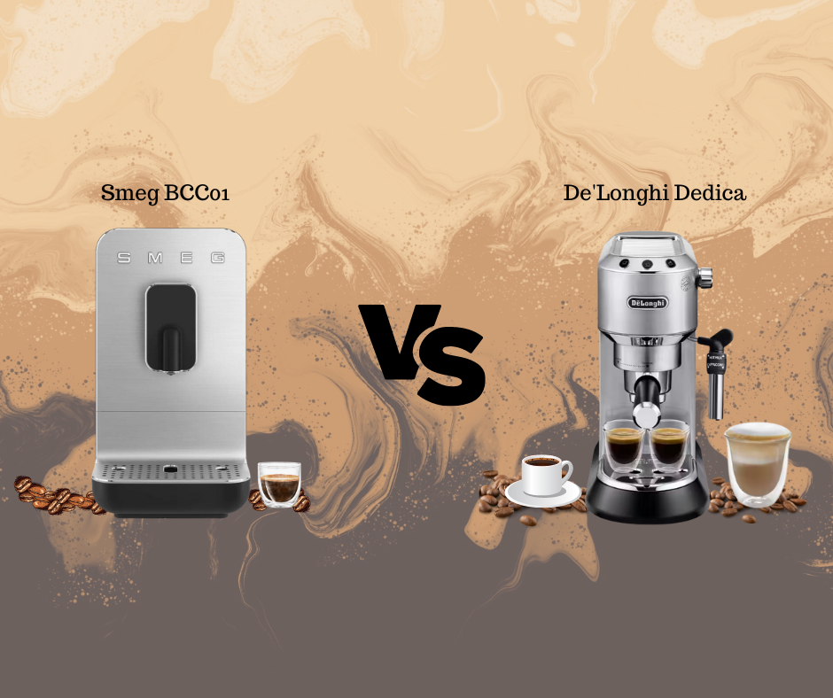 Smeg BCC01 and DeLonghi Dedica espresso machines side by side review