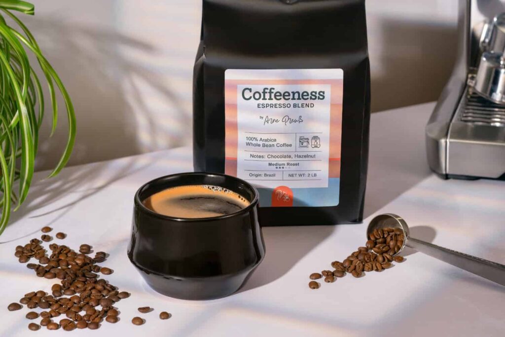 Brazil espresso labeled “toasted almond, chocolate, round body”