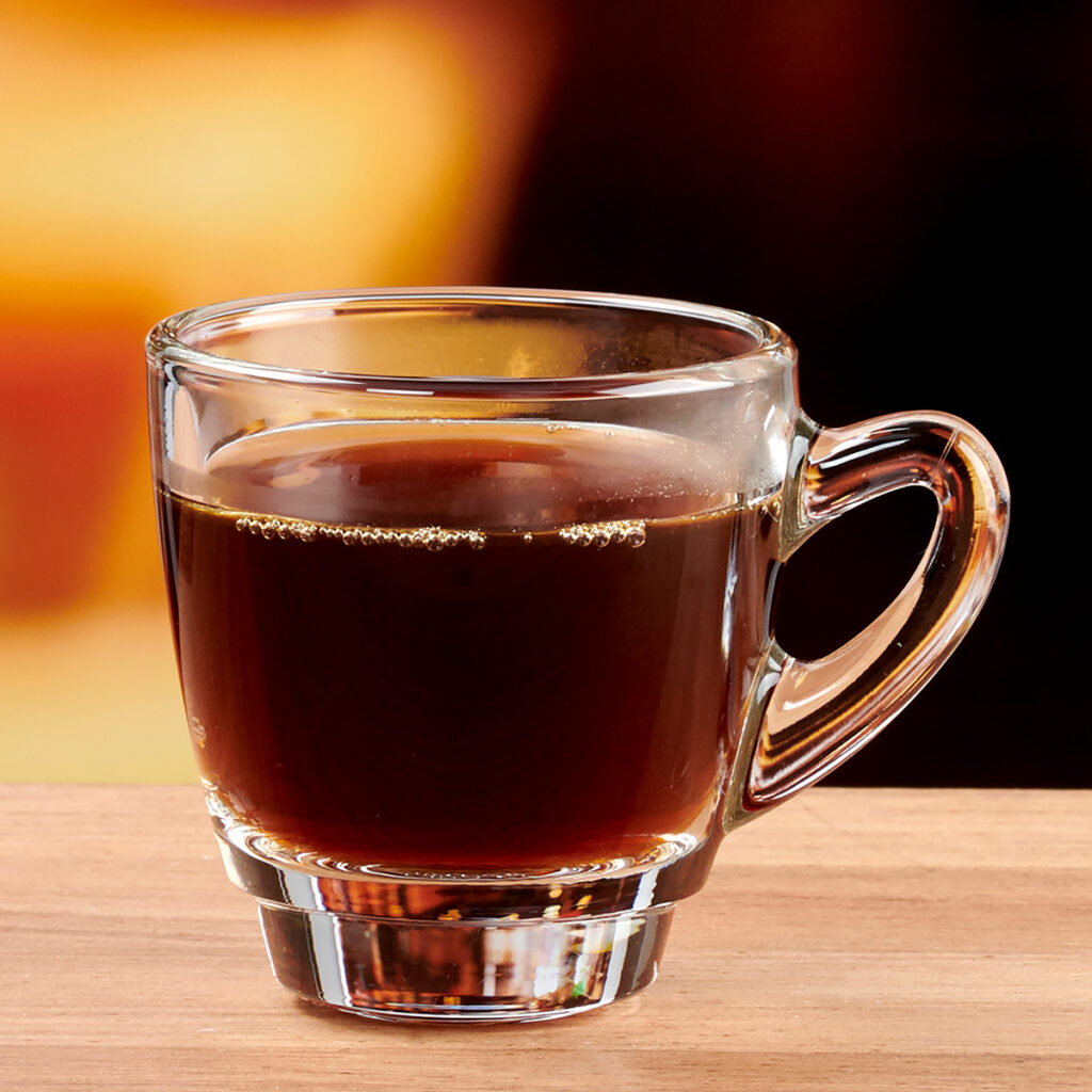 Espresso cup labeled Kenya AA – cassis, grapefruit, dark honey