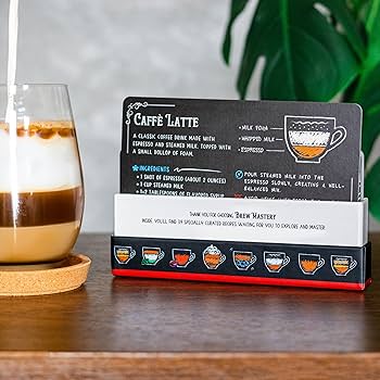 Espresso recipe card on café counter labeled “Sumatra”
