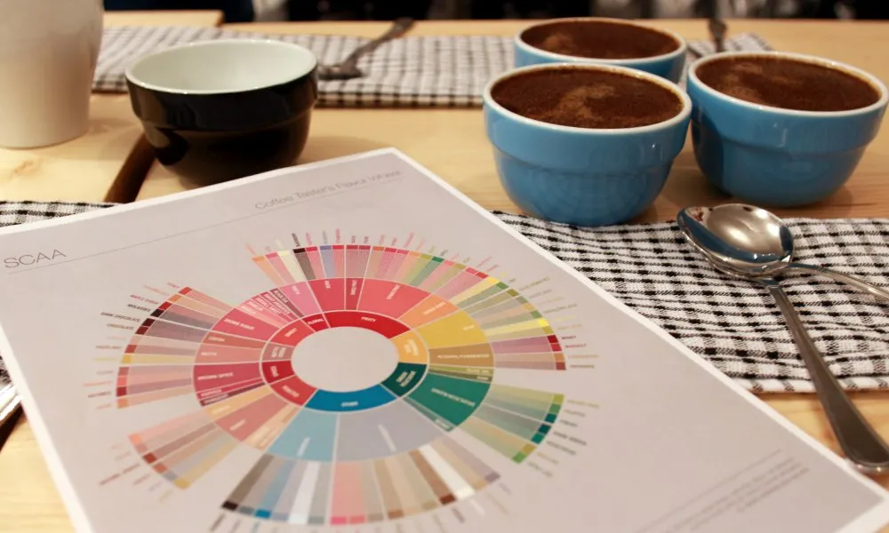 Flavor wheel customized for espresso tasting