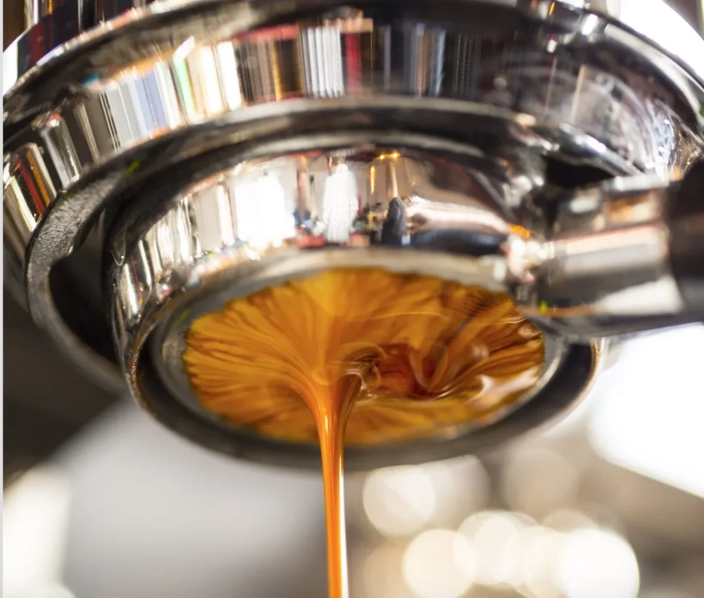 Bottomless portafilter shots, medium vs dark roast side-by-side
