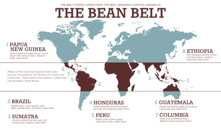 Blend breakdown with Brazil (sweet), Ethiopia (bright), Sumatra (deep)
