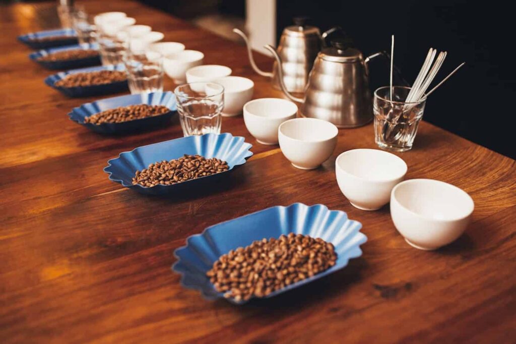 Specialty coffee association (SCA) cupping table