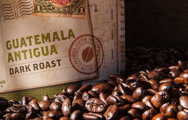 Espresso blend bag listing Guatemala as secondary origin