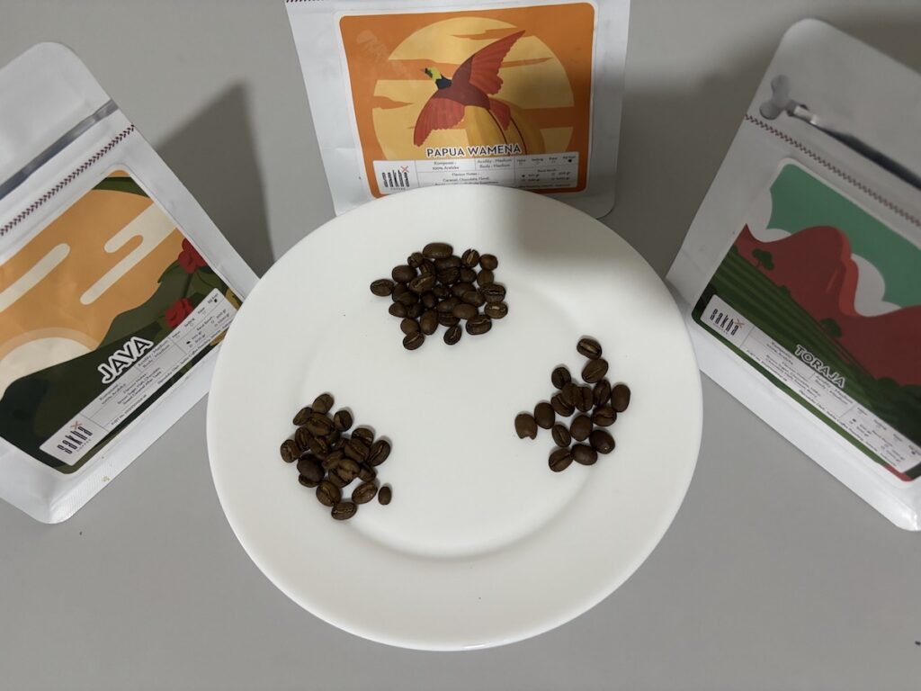 Espresso tasting with three Indonesian origins side-by-side Sumatra ,java Sulawesi