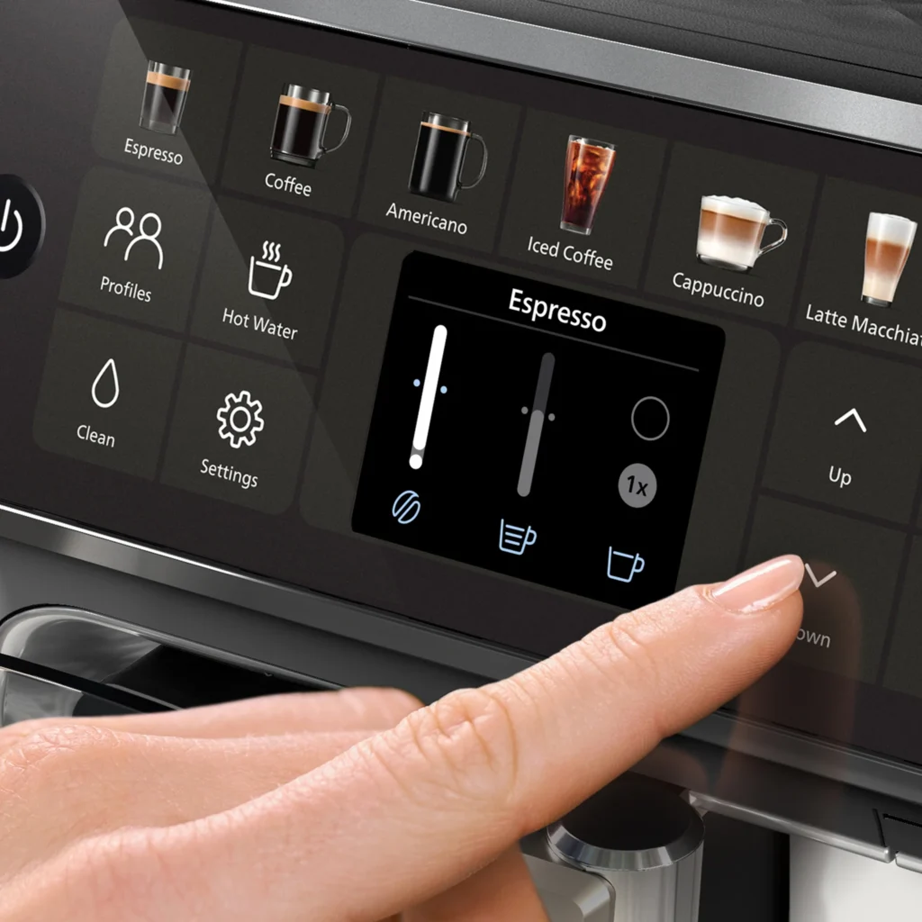 Philips offers around 12 one-touch drinks, all customizable