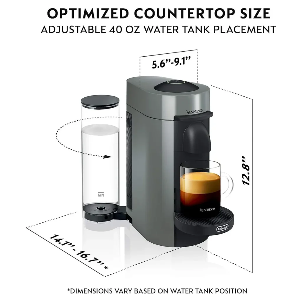 Nespresso Vertuo Dimension and Size
