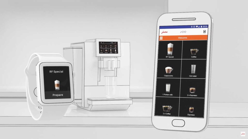 How do I connect my Jura machine to the J.O.E. app?